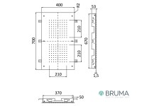 MEDIDAS ROCIADOR DUCHA EMPOTRADO 70x40cm BRUMA